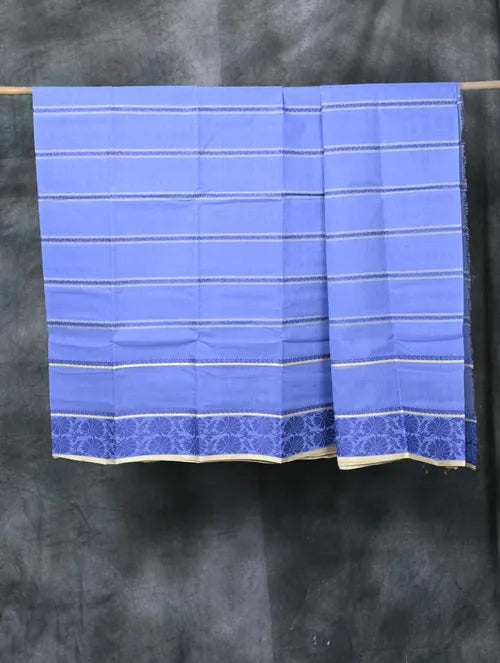 Blue Cotton Shantipur Saree