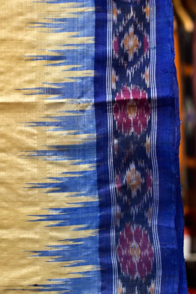 Blue & Cream Gopalpur Tussar Saree