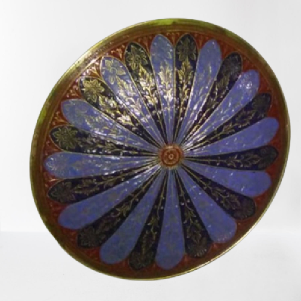 Blue Meharab Brass Fruit Bowl (6 Inch)