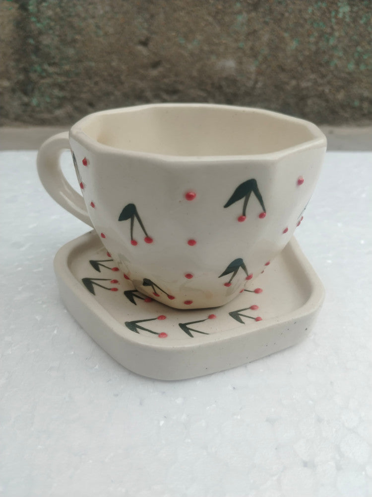 Blue Pottery Beautiful Tree Print Cup Coaster