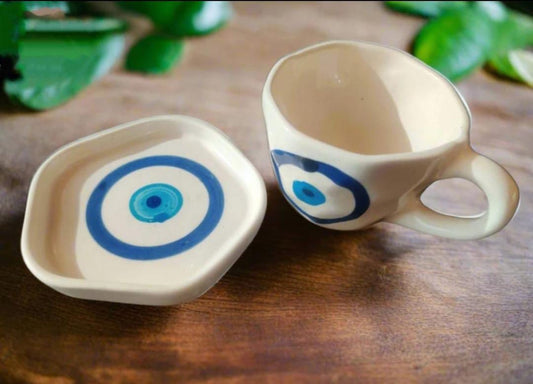 Blue Pottery Blue Round Cup Coaster