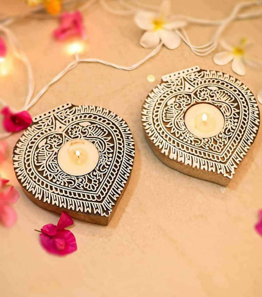 Blue Pottery Diya set of 2