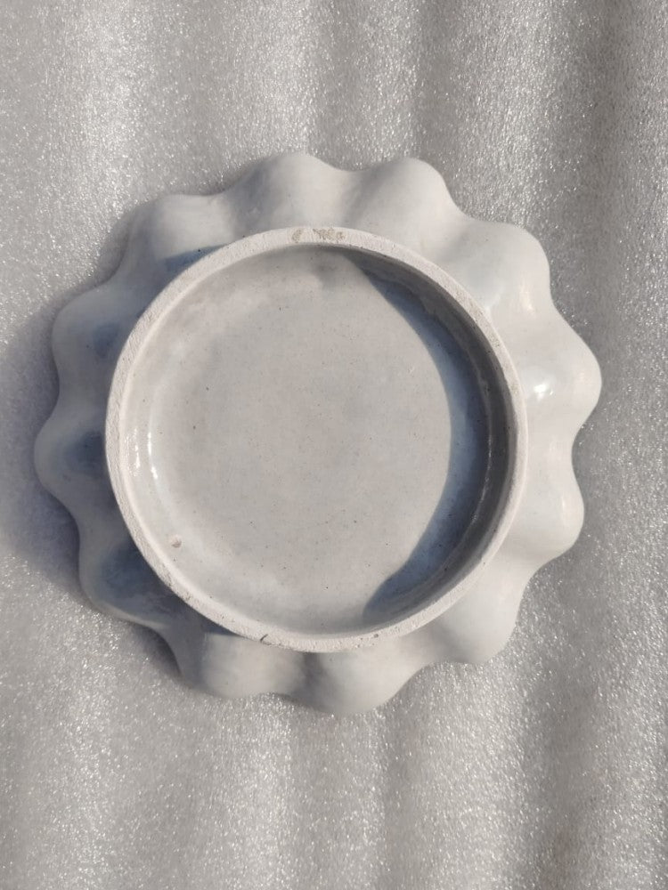 Blue Pottery Lotus Wall Plate 8 Inch Style1