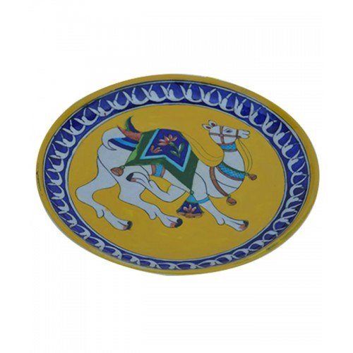 Designer Handmade Blue Pottery Of Jaipur Wall Plate