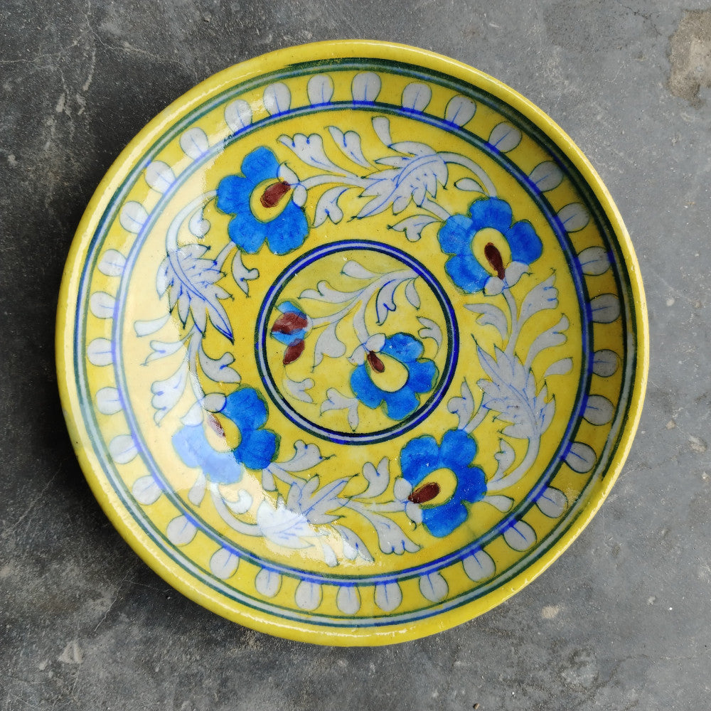 Blue Pottery Wall Hanging Plate 8 inch Style 11