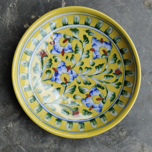 Blue Pottery Wall Hanging Plate 8 inch Style 18