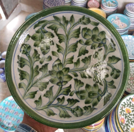 Blue Pottery Wall Hanging Plate 8 inch Style 3