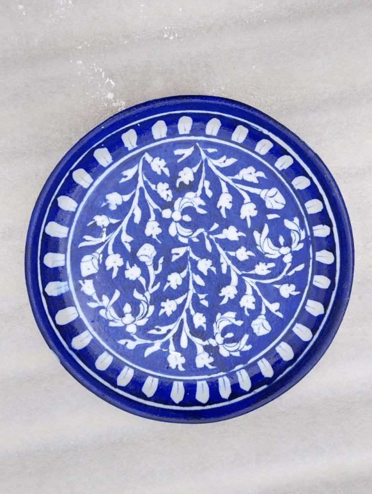 Blue Pottery Wall Hanging Plate 8 inch Style 8