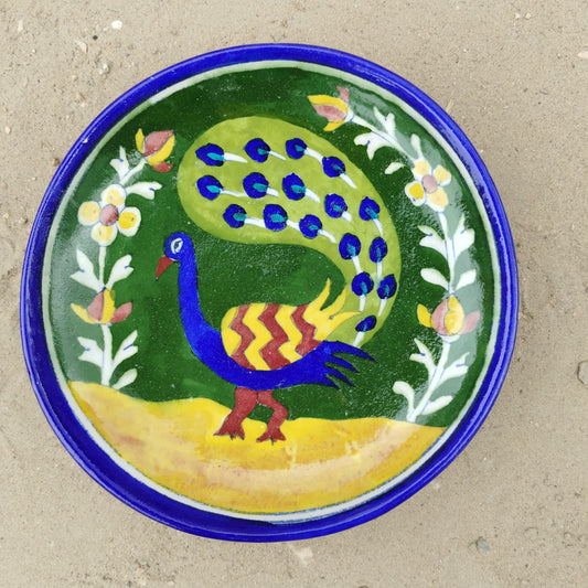 Blue Pottery Wall Hanging Plate 8 inch Style 9