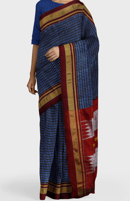 Blue Strips Ilkal Saree