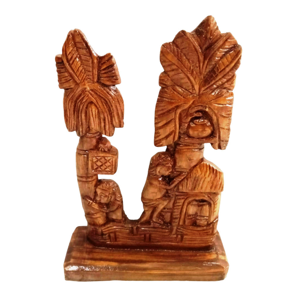 Boy and Girl Huging the Tree in opposite direction Wooden Craft