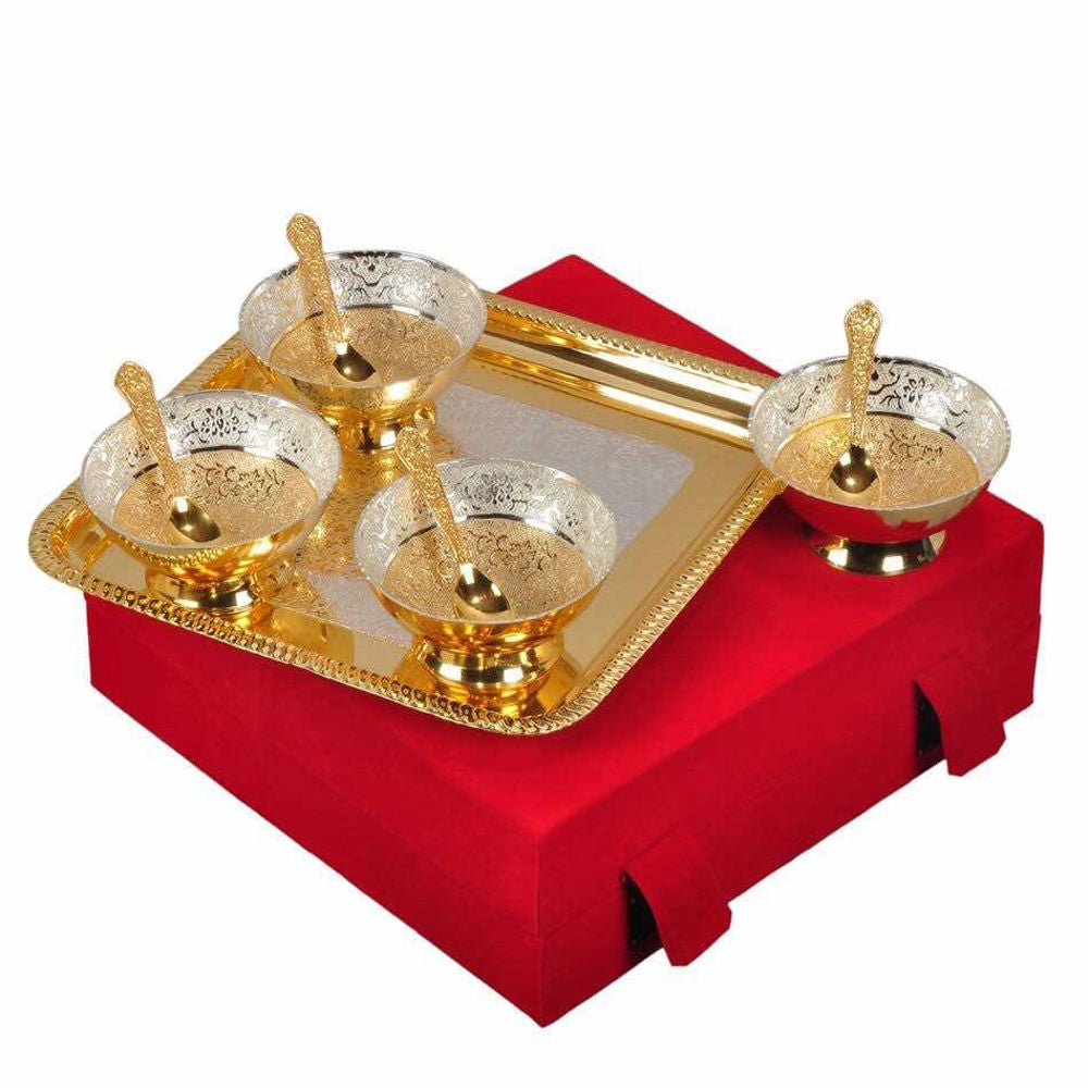 Brass Finish Golden Bowls Set of 4