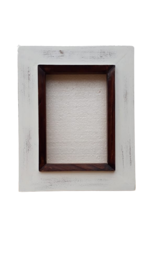 Brown With White Photo Frame