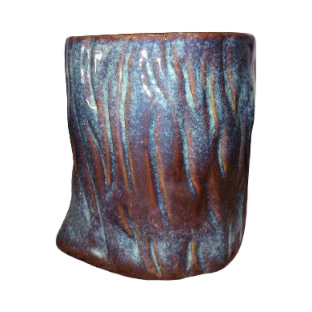 Ceramic Planter in Purple & Brown Colour