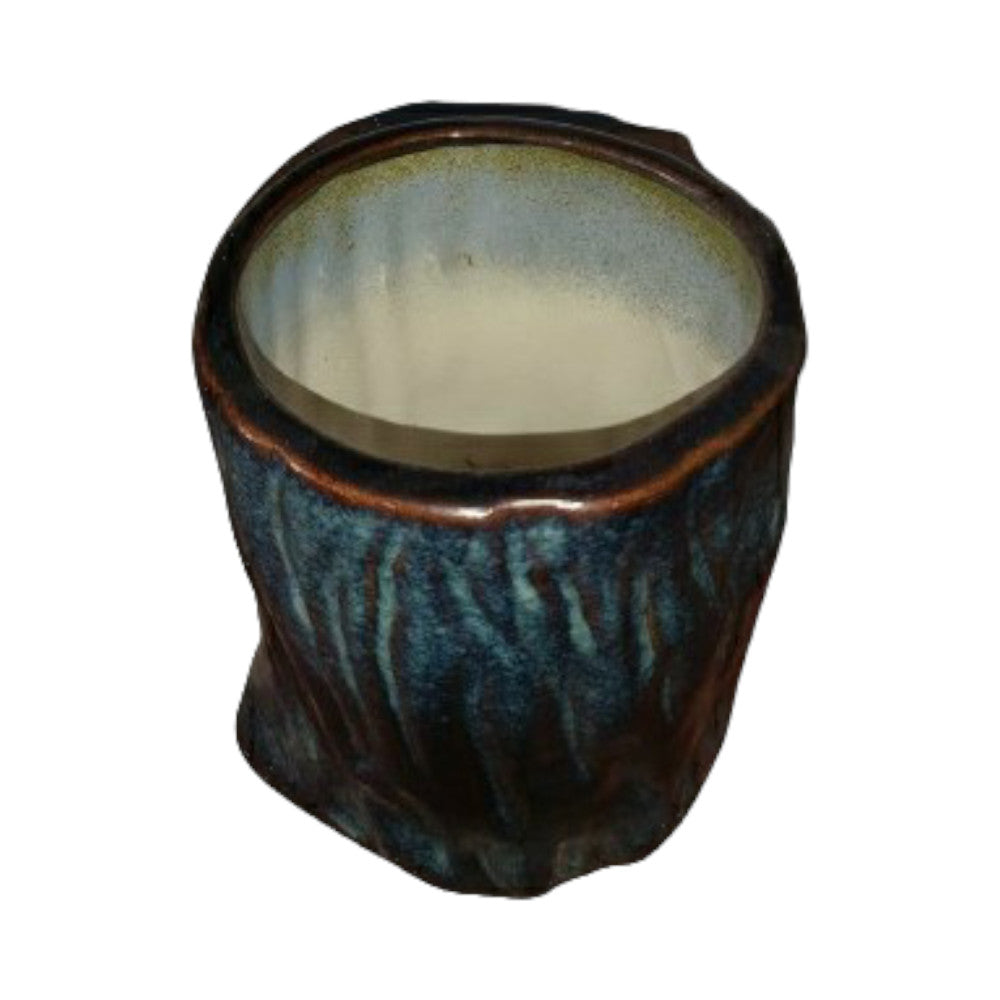 Ceramic Planter in Purple & Brown Colour