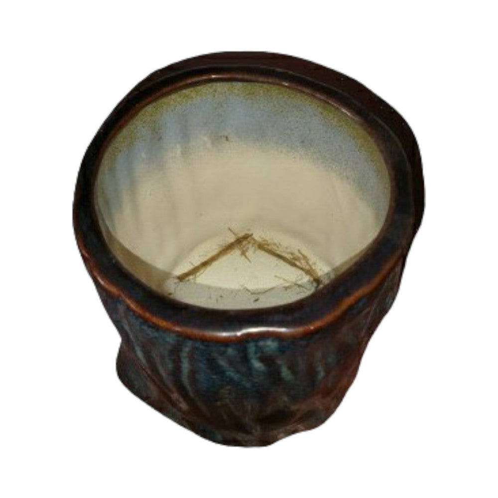 Ceramic Planter in Purple & Brown Colour