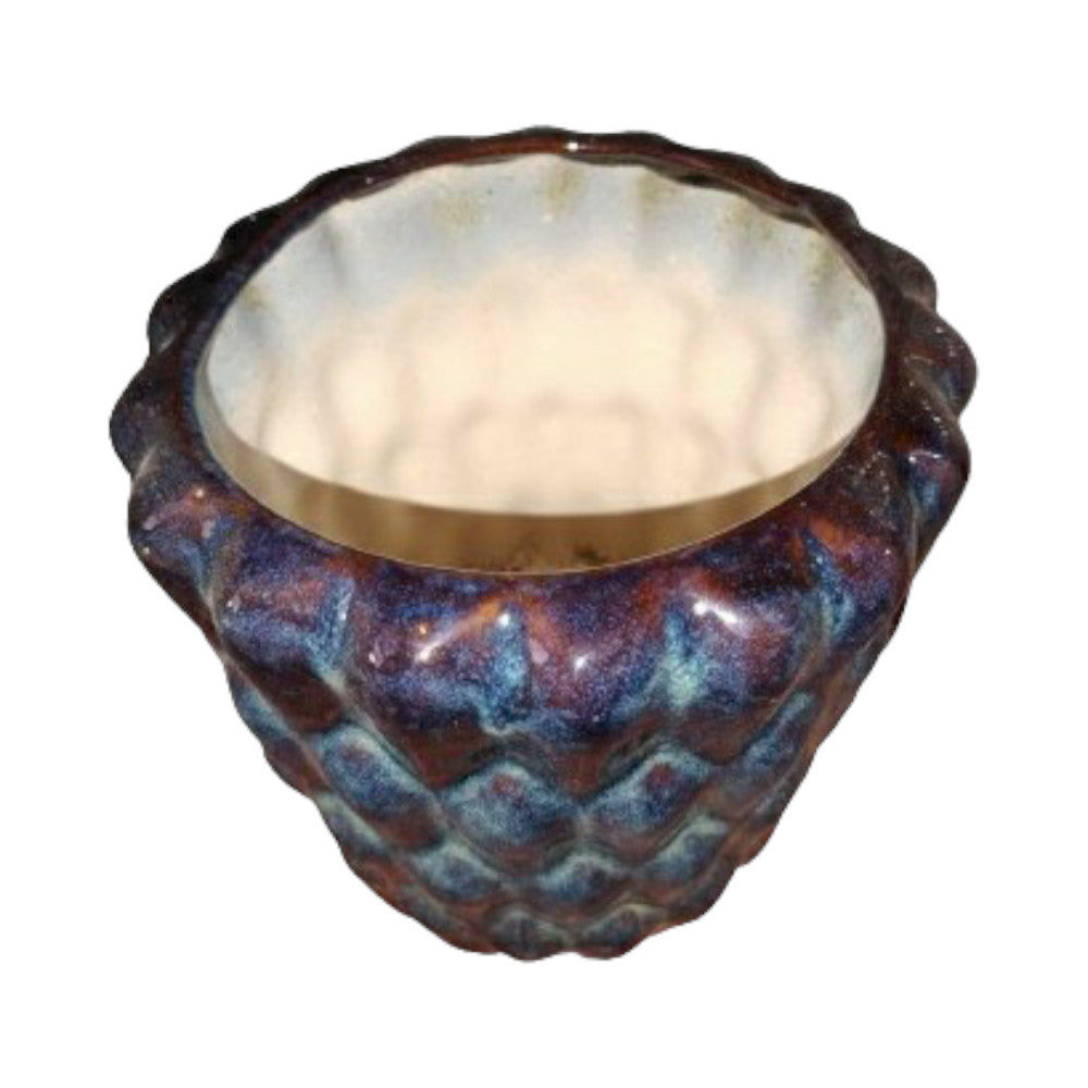 Ceramic Planter in Purple & White Colour