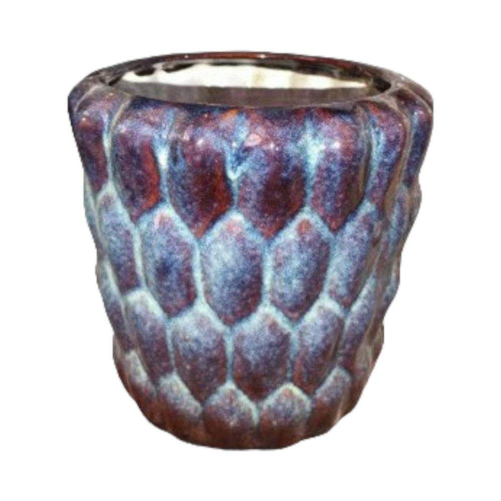 Ceramic Planter in Purple & White Colour