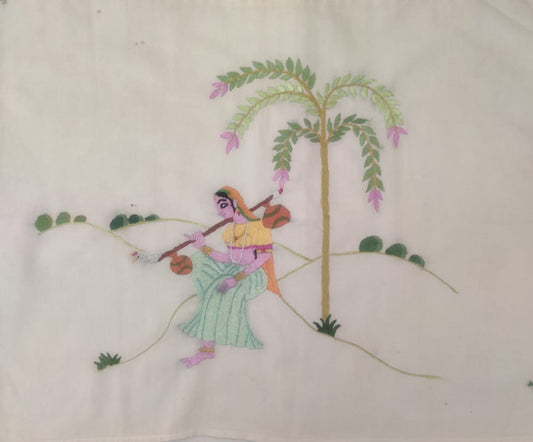 Chamba Rumal of a sitting women