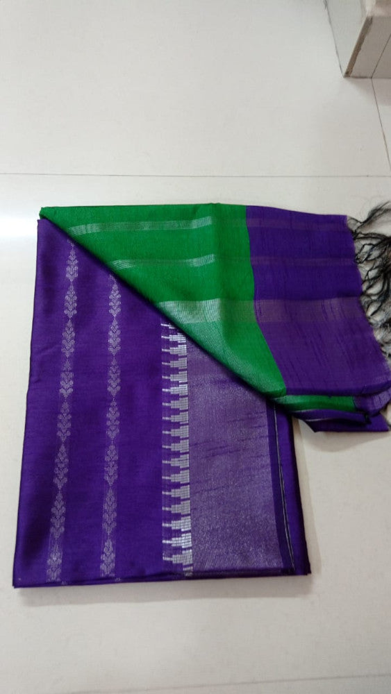 Champa Silk Blue & Green Saree