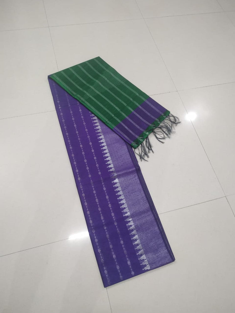 Champa Silk Blue & Green Saree