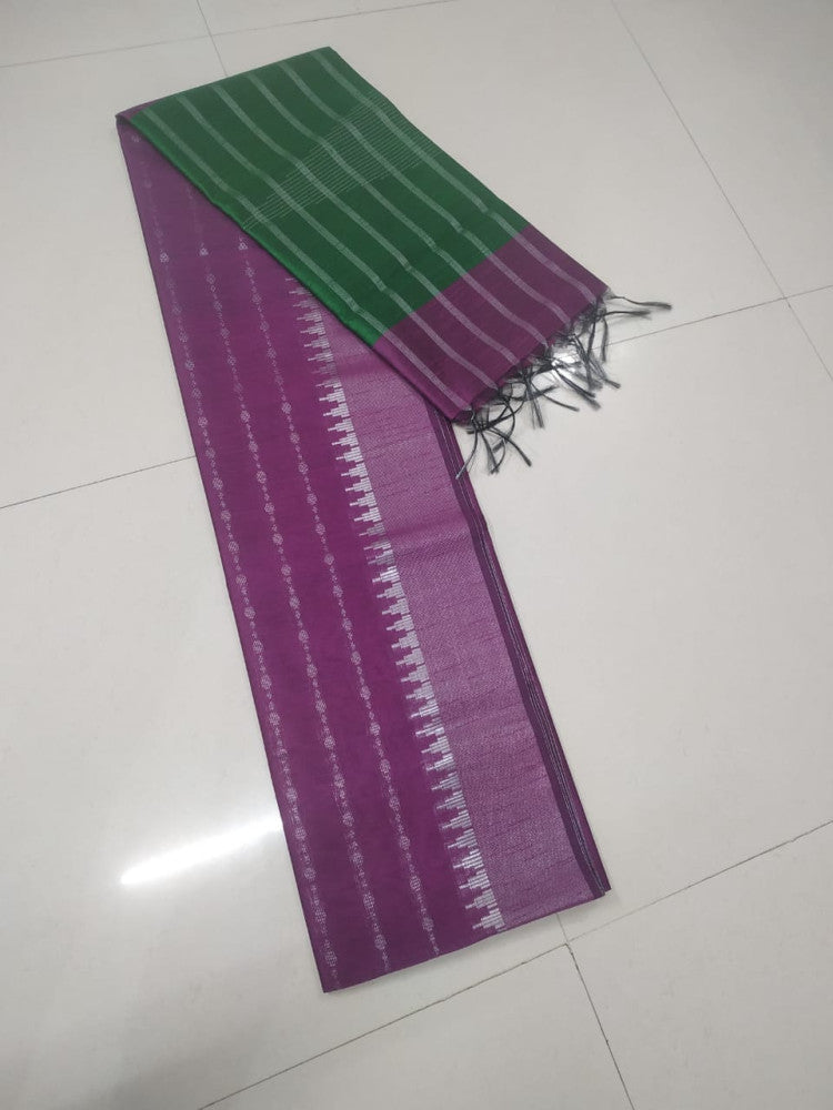 Champa Silk Purple & Green Saree