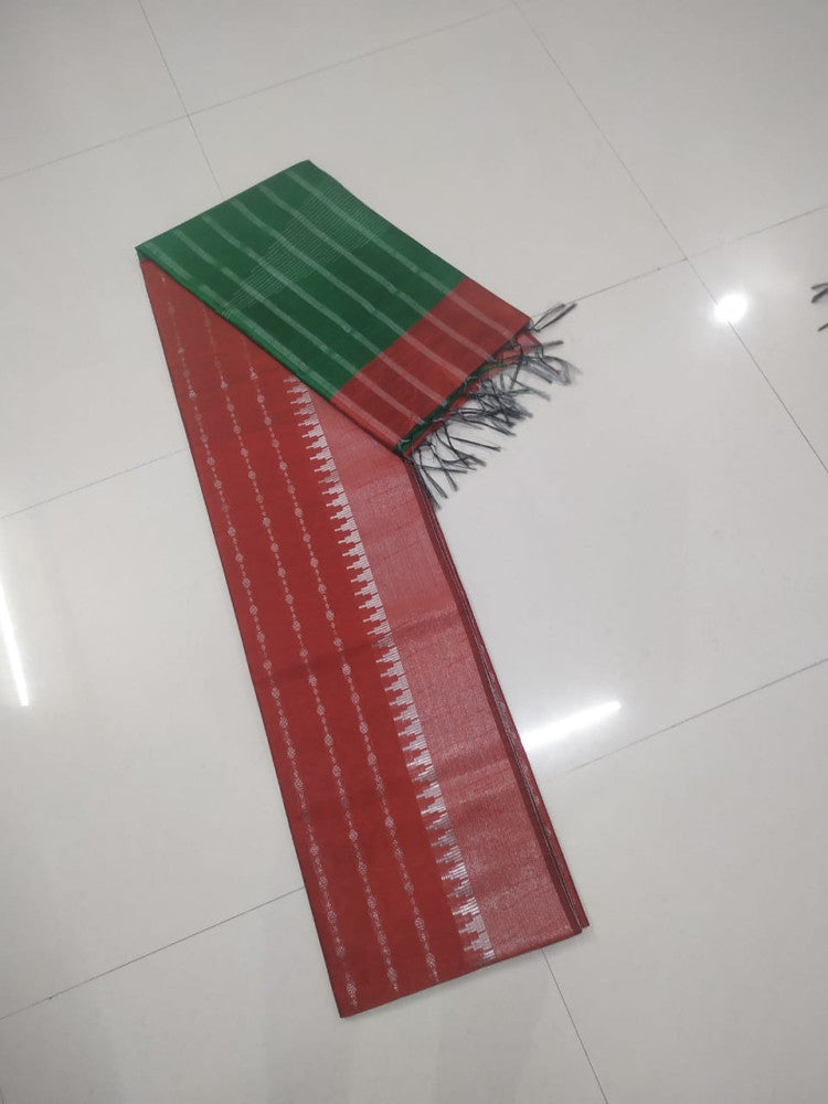 Champa Silk Red & Green Saree