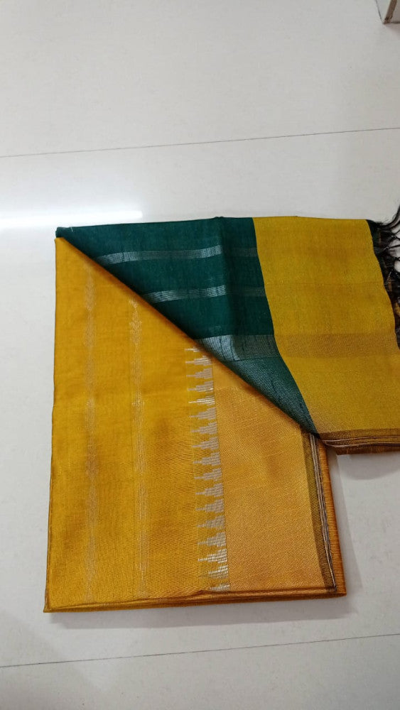 Champa Silk Yellow & Green Saree