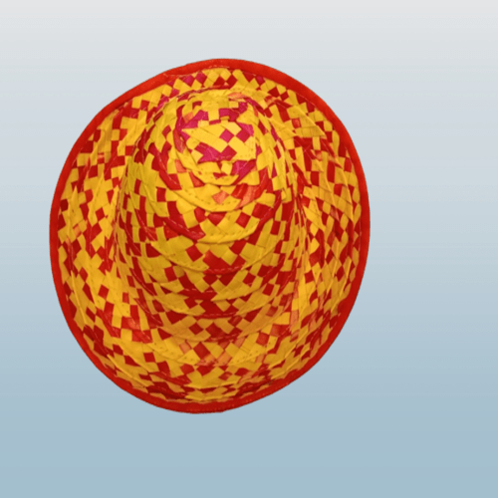 Chettinad Palm Leaf Round Cowboy Hat - 16 inch