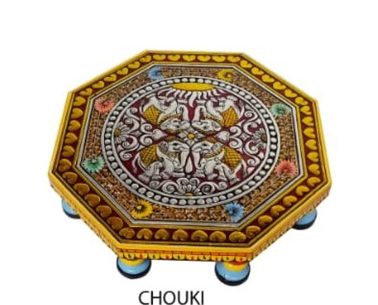 Chouki with the 4 Elephants Handpainted