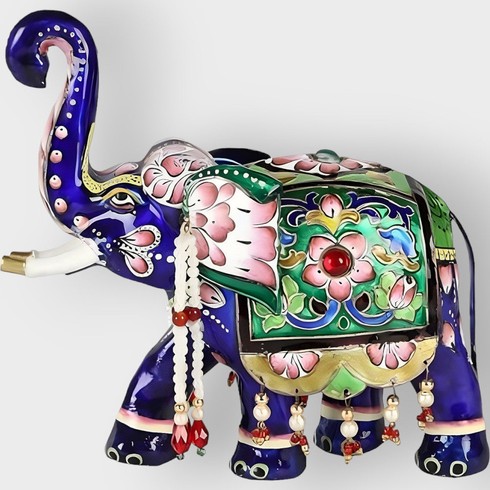 Classic Elephant Gulabi Meenakari Art