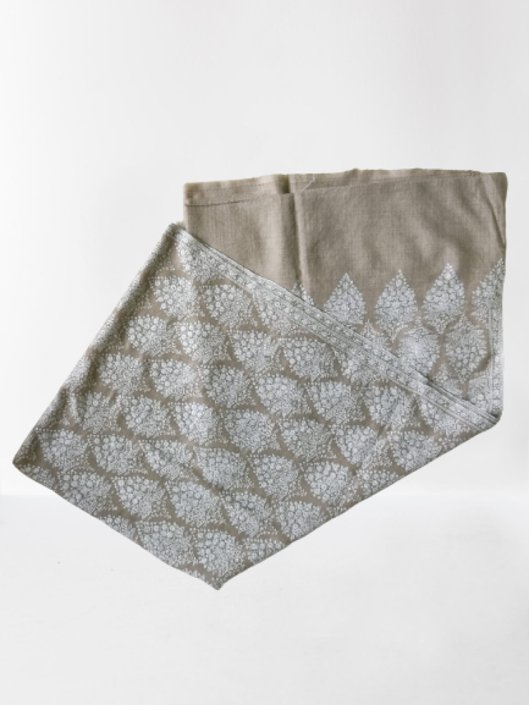 Classy White & Beige Kani Shawl