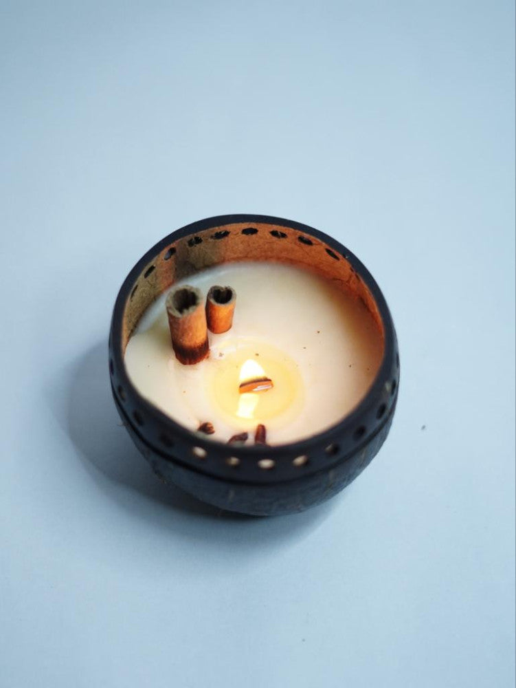 Coconut Shell Tealight Candle Holder