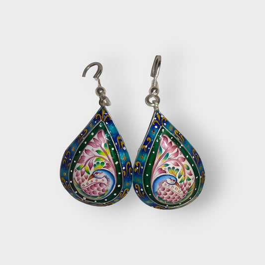 Coloruful Earrings Gulabi Meenakari Art