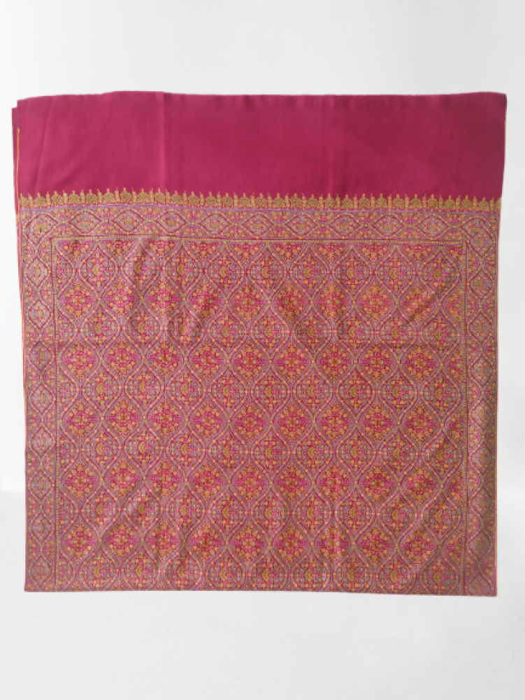 Colourful Dark Pink Designer Kani Shawl