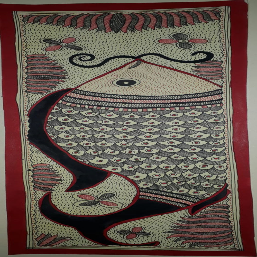Colourful Fish Madhubani Painting