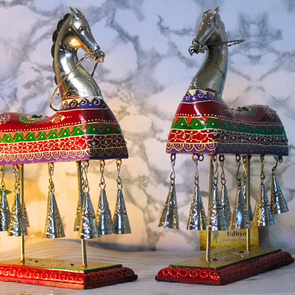 Colourful Metal Horse With Bells