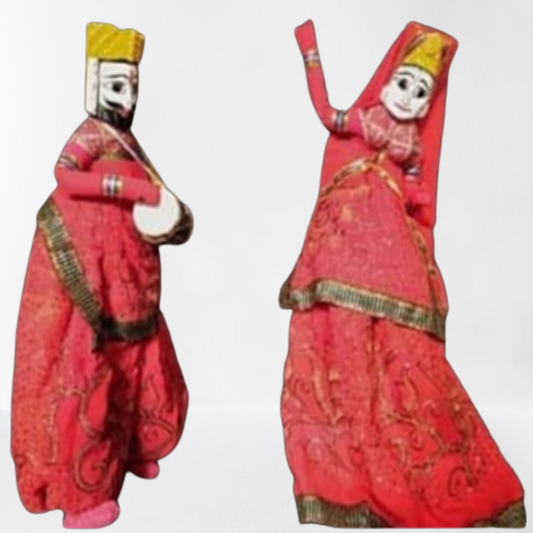 Colourful Orange Kathputhlis Of Rajasthan