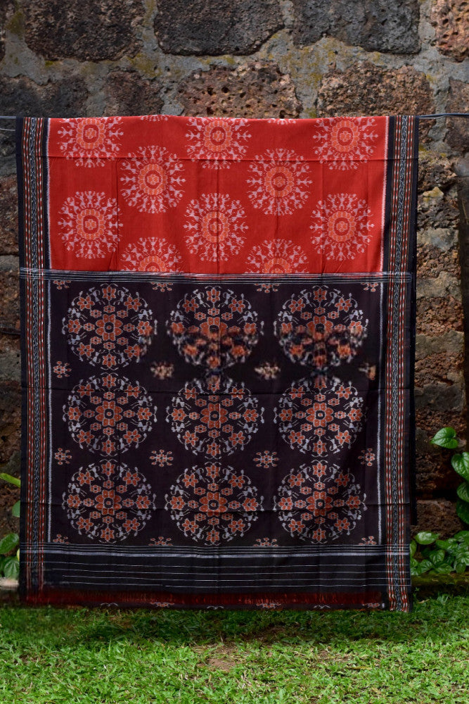 Colourful Red & Black Khandua Saree