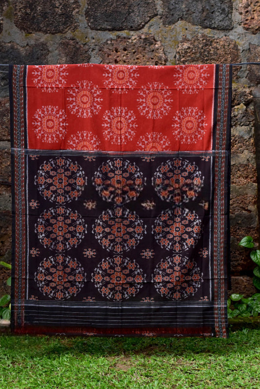Colourful Red & Black Khandua Saree