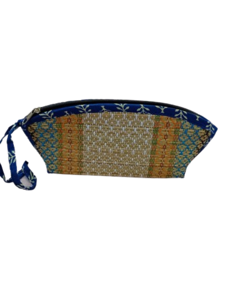 Cosmetic Pouch with Blue Flowers