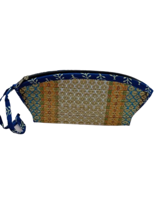 Cosmetic Pouch with Blue Flowers