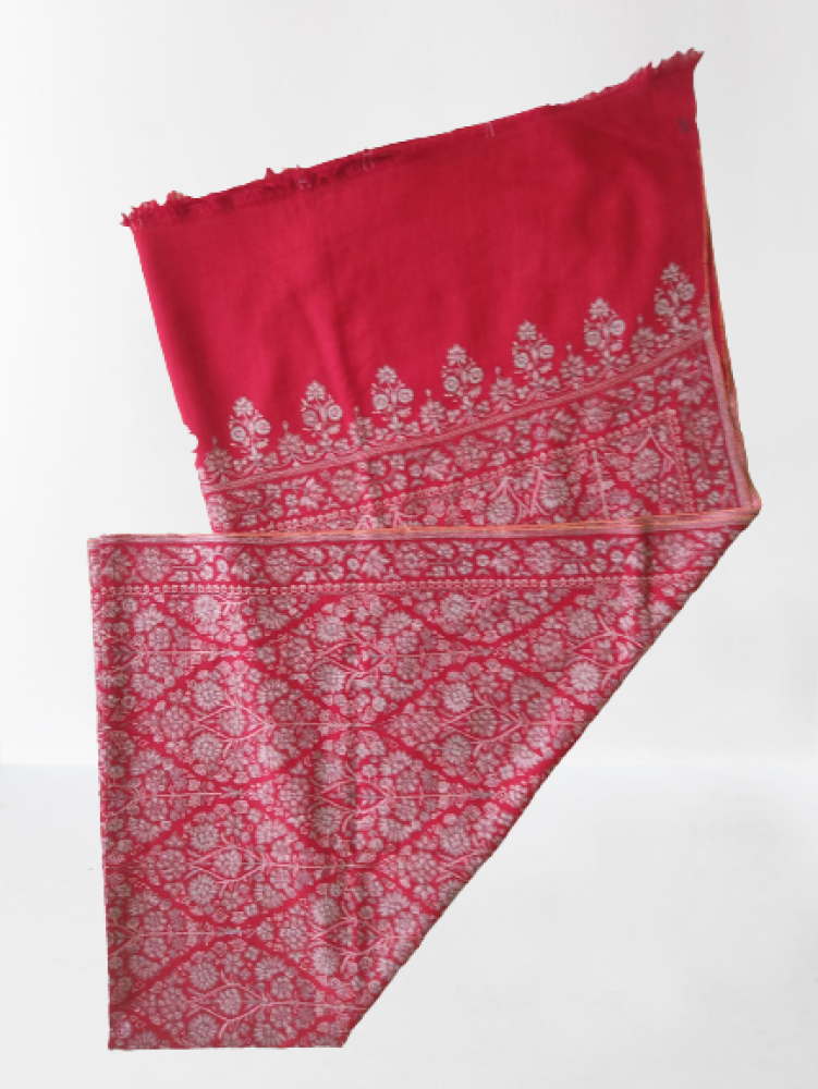 Dashing Pink Floral Design Kani Shawl