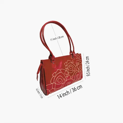 Dashing Red Shoulder Leather Bag