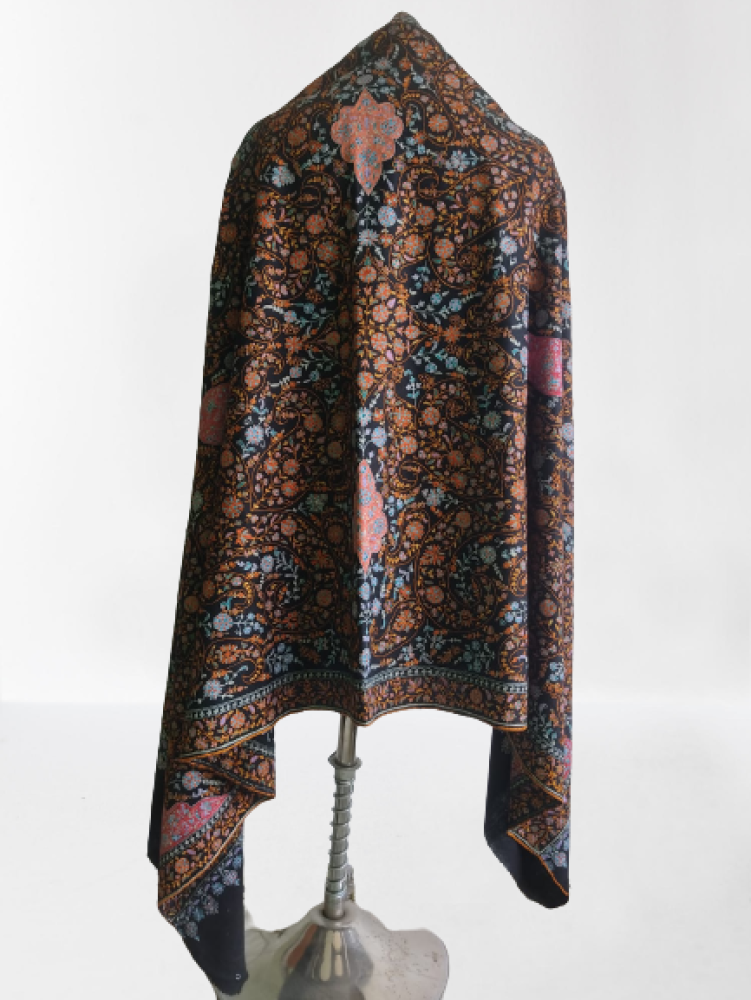 Designer Pink & Brown Kani Shawl