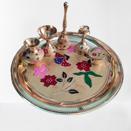 Designer Puja Thali Set Of 6