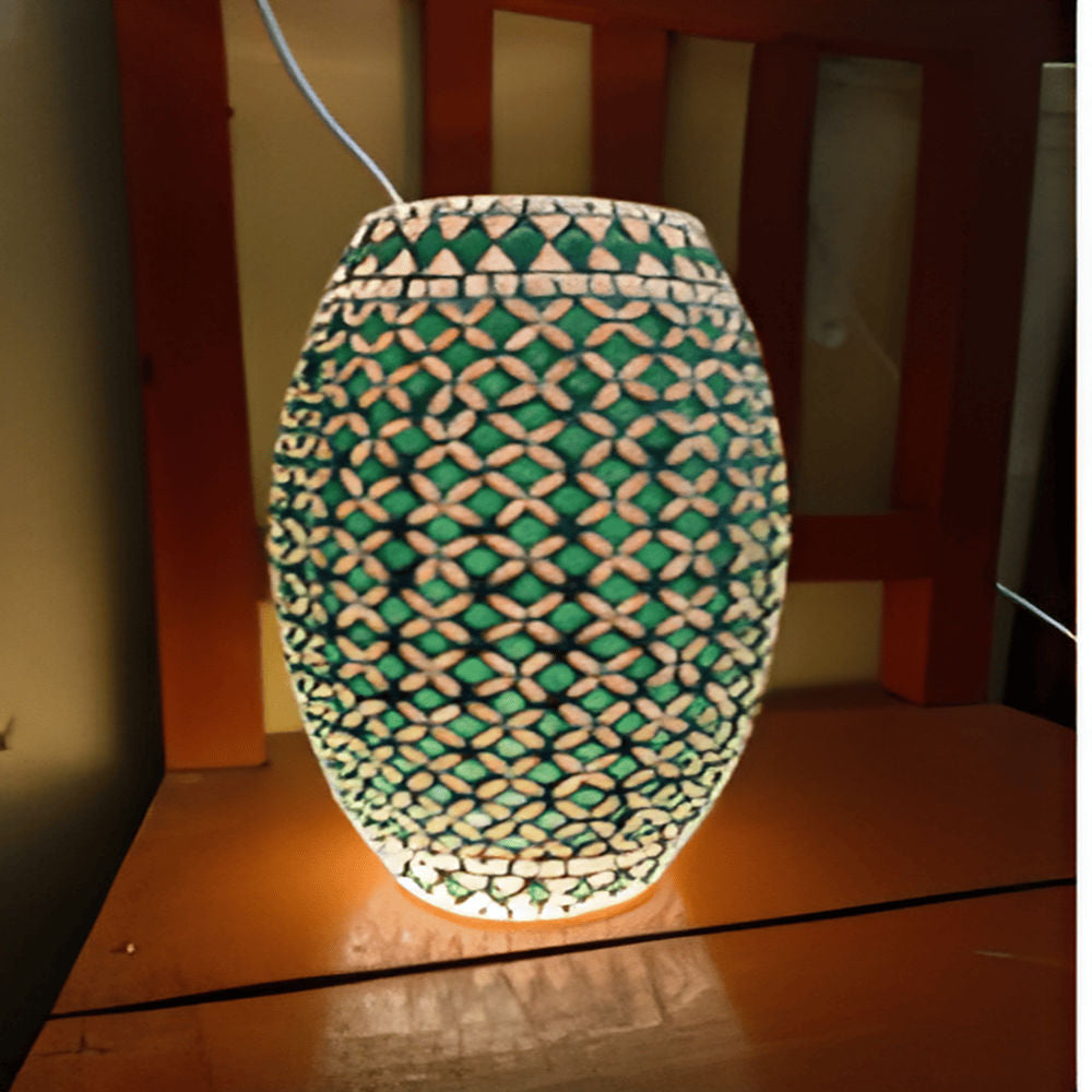 DHOLAK SHAPE TABLE LAMP Green