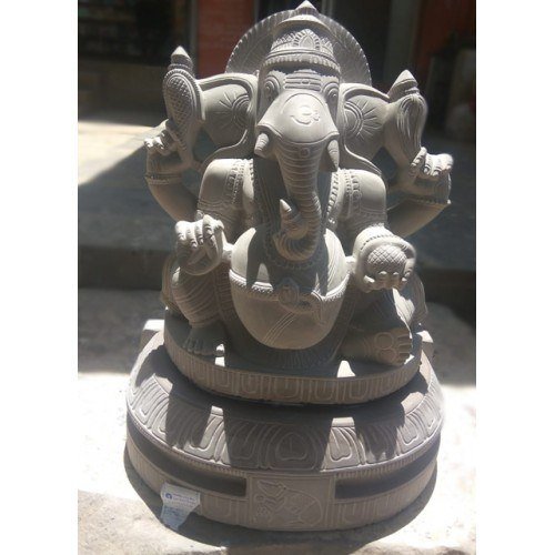 Traditional Artwork of Durgi Stone Carvings Bhagwan Ganesha Statue for Home Decor