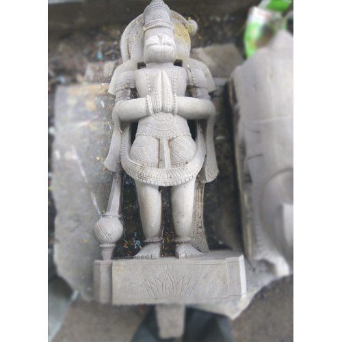 Beautiful Ancient Artwork of Durgi Stone Carvings Bhagwan Hanuman in Statue for Home Decor