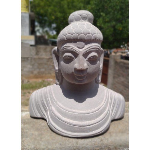 Traditional Artwork of Durgi Stone Carvings Lord Buddha Face Statue for Home Decor